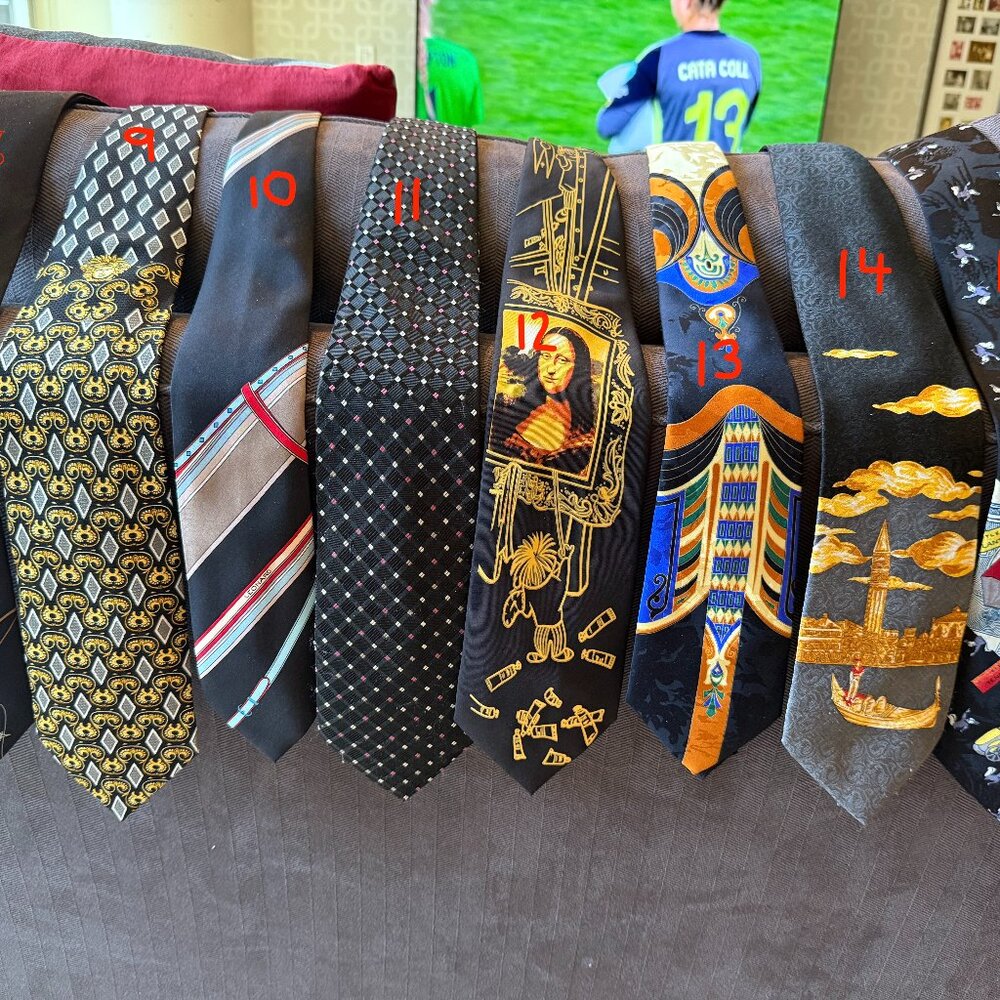 curated selection of neckties